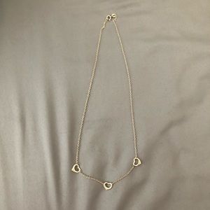Silver necklace with hearts